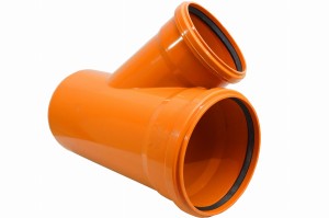 Trójnik kanalizacyjny - redukcyjny - 200x160/45st - Pomarańczowy PP  