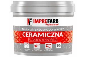 Farba ceramiczna plamoodporna - lateksowa do wnętrz - biała - 10L 