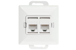 Gniazdo telefoniczne - komputerowe - uniwersalne - 2x8pin - RJ45 - białe - Perła