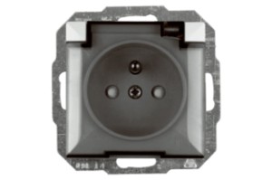 Gniazdo wtyczkowe - pojedyncze - z uziemieniem - modułowe - białe - Perła