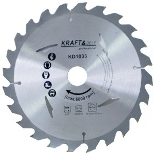 Tarcza do drewna - 250mm x 32mm - 24 zęby - Pierścienie redukcyjne (20-32mm) - KD1033