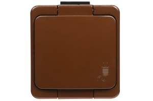 Gniazdo pojedyncze - z uziemieniem - brąz - Smart