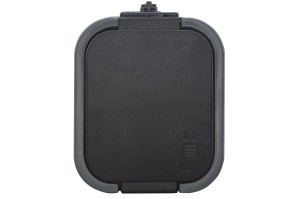 Gniazdo wtyczkowe - pojedyncze - klapka - szaro - czarne - B2