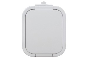 Gniazdo wtyczkowe - pojedyncze - klapka - białe - B2
